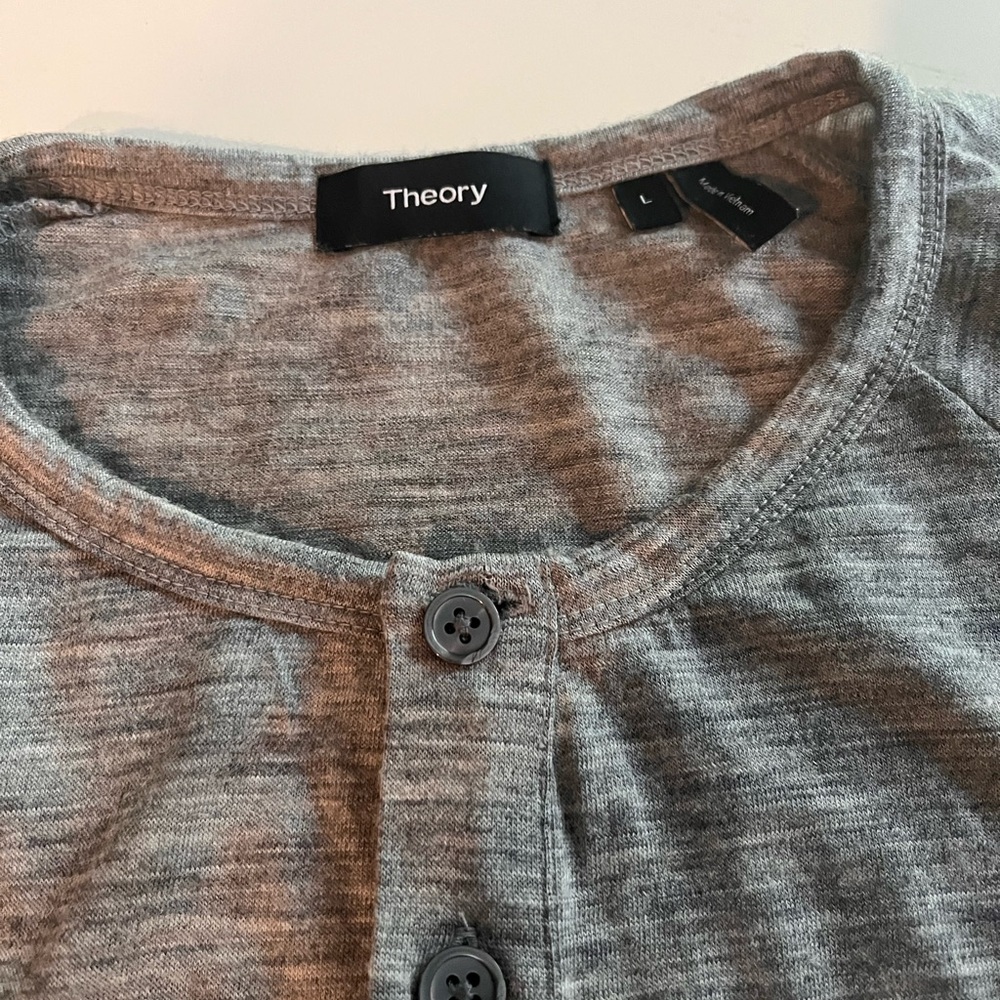 Theory Heather Gray Knit Top